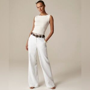 J Crew Carolina flare pant in stretch linen blend Flax Ivory Size 10 NWOT